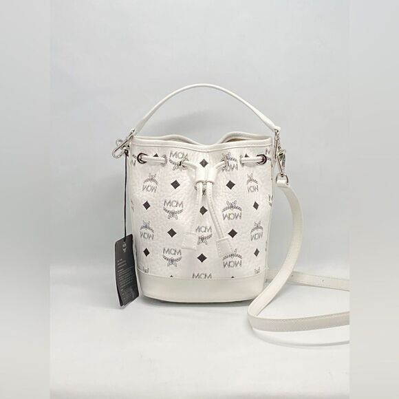 MCM Dessau Visetos Mini Drawstring Bucket Bag - Picture 4 of 13